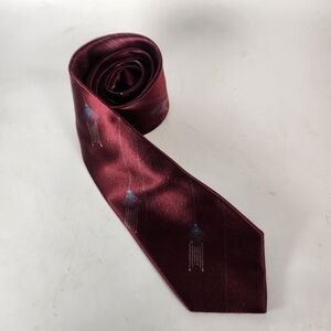 BRIONI Tie Made Italy Silk Maroon Classic 56" Luxury